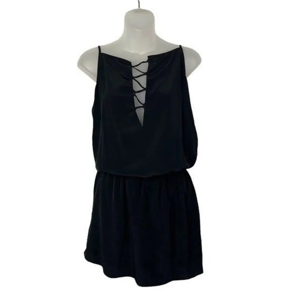 Rory Beca Peni Black Onyx Cross Front Mini Dress M - Picture 4 of 10